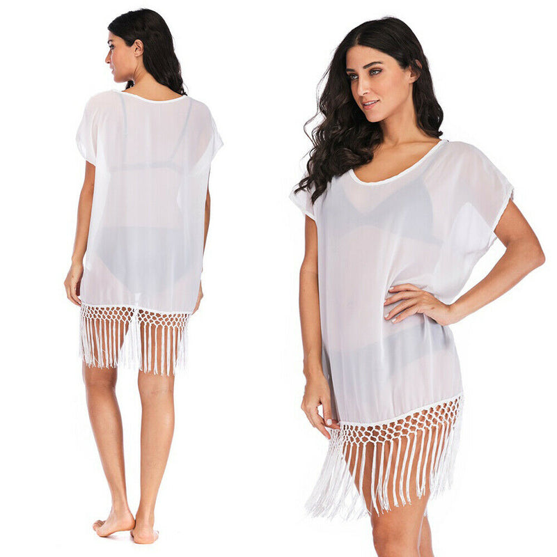 Summer Chiffon White Cover Up