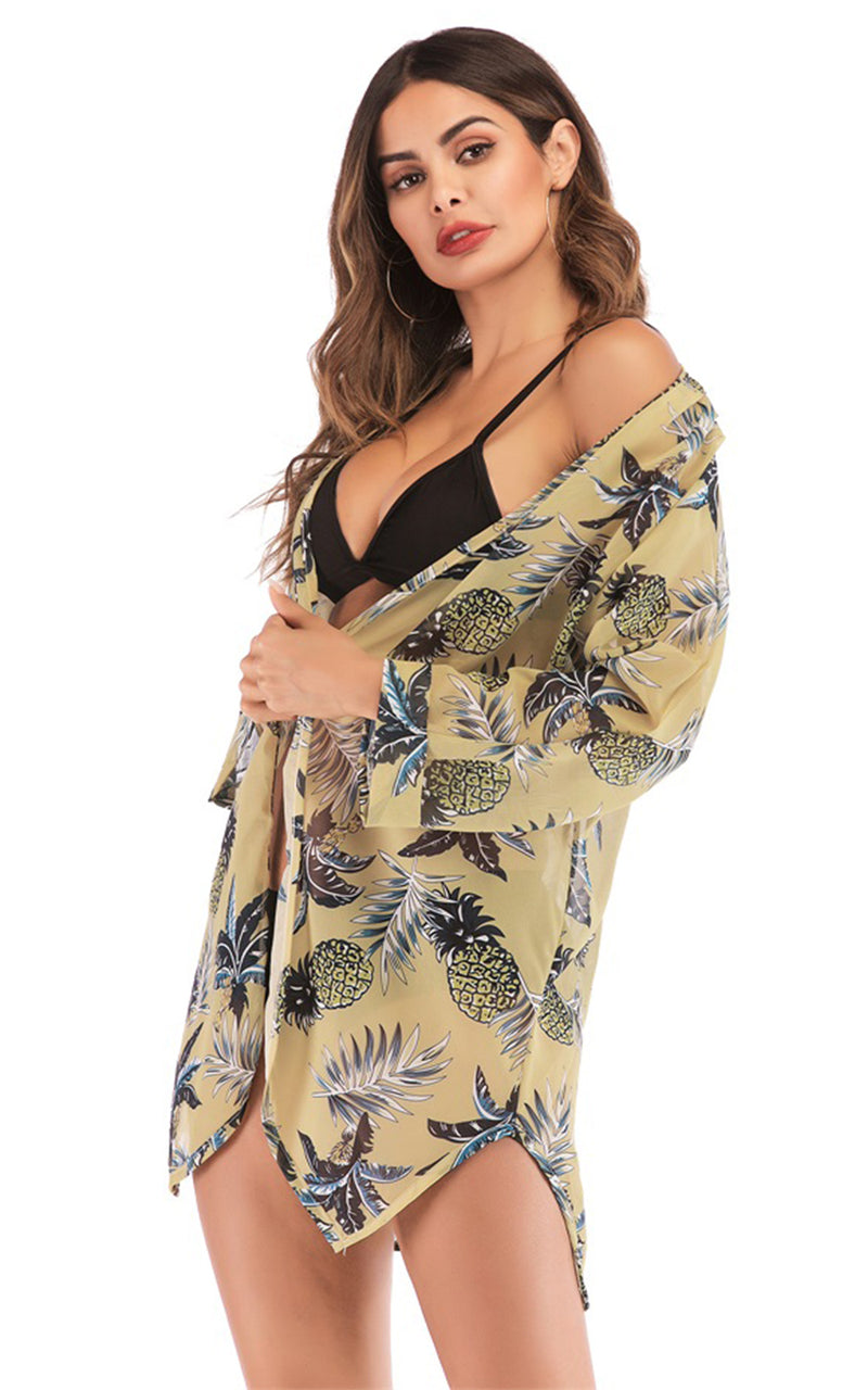 Summer Chiffon Yellow Cover Up