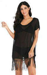 Summer Chiffon Black Cover Up