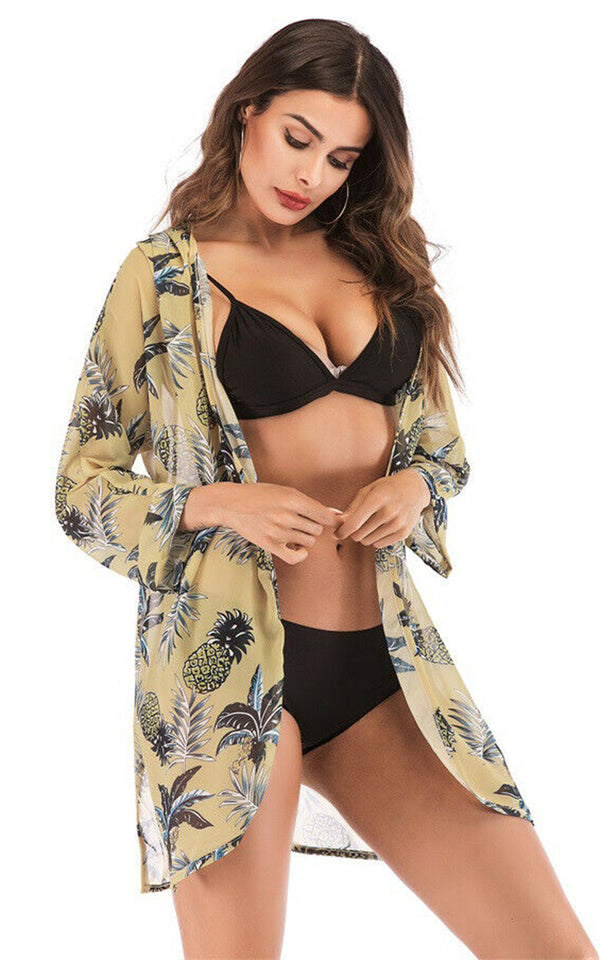 Summer Chiffon Yellow Cover Up