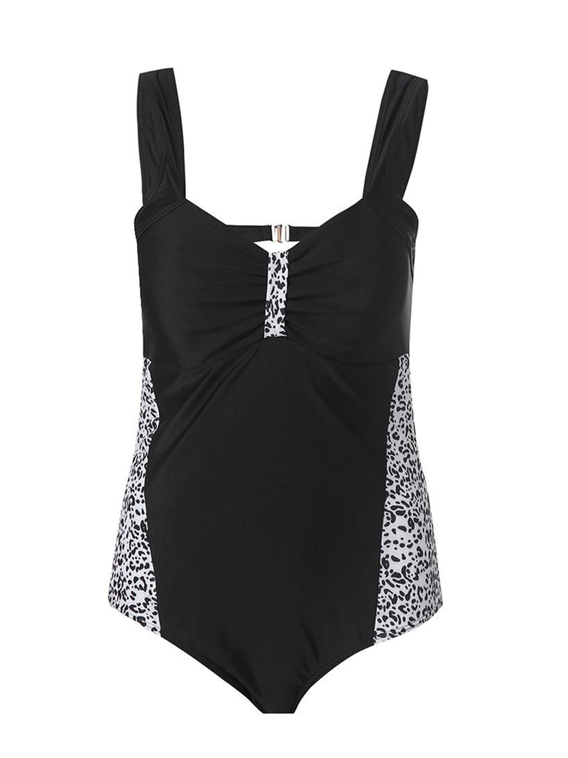 Plus Size Leopard Patchwork Monokini