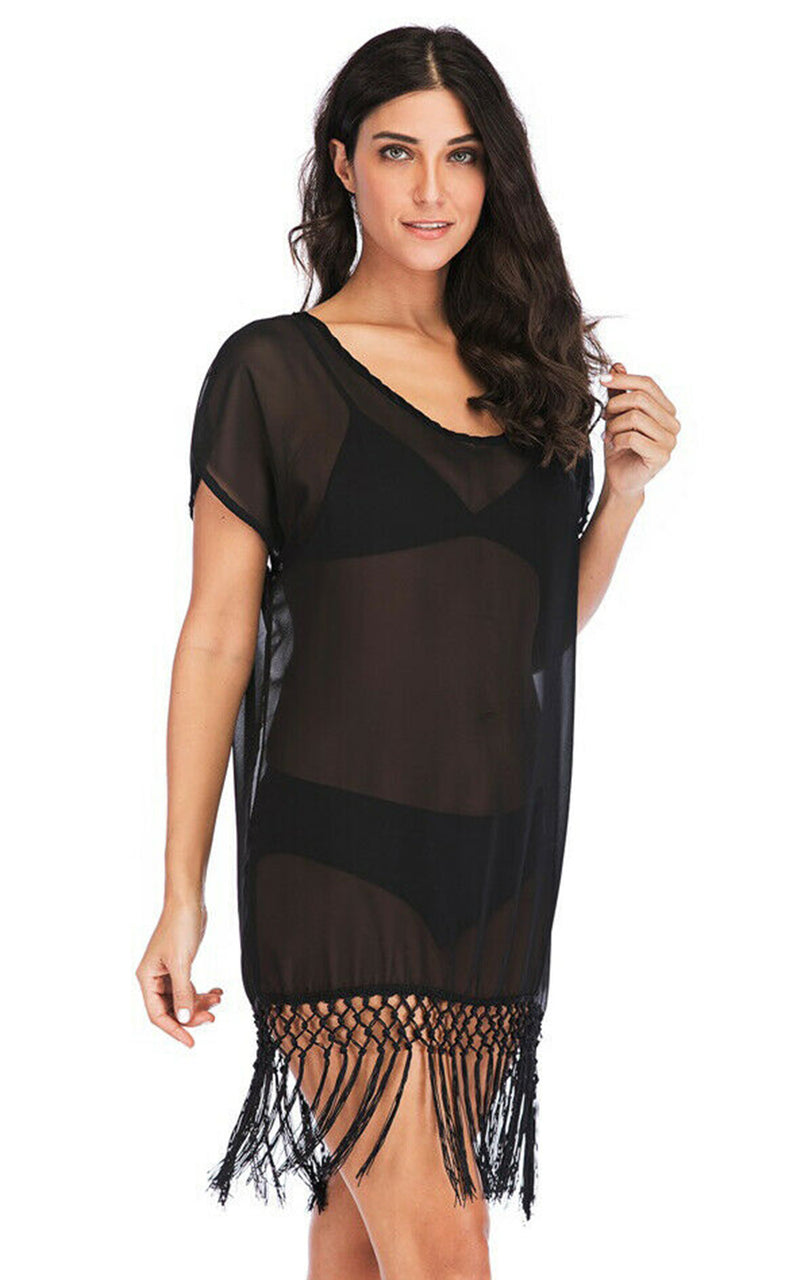 Summer Chiffon Black Cover Up