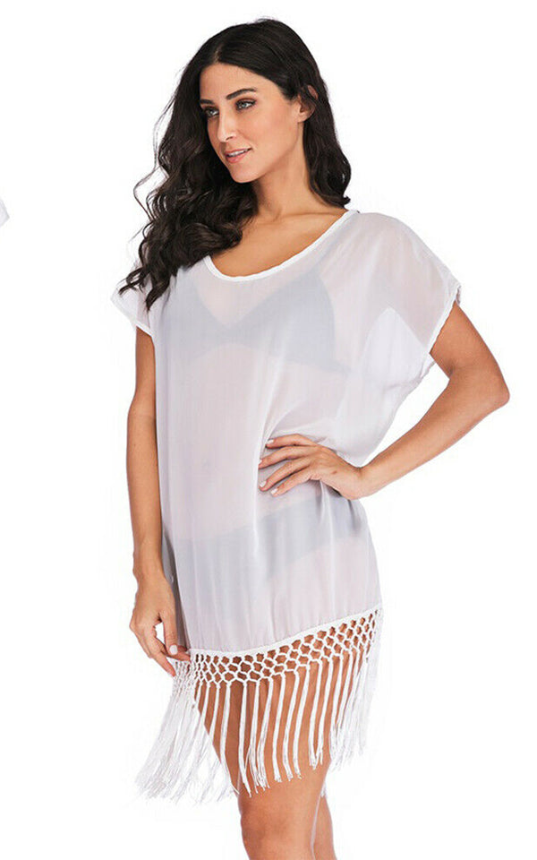 Summer Chiffon White Cover Up