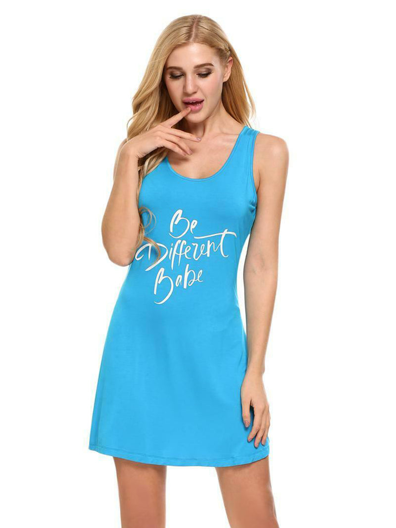 V-Neck Spaghetti Strap Lake Blue Loungewear