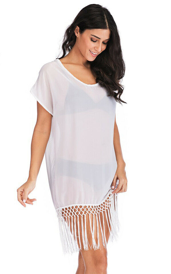 Summer Chiffon White Cover Up