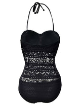 Hollow Lace Black Monokini