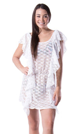 Crochet Hollow White Cover Up