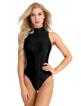 Sleeveless Turtleneck Black Monokini