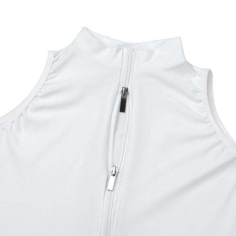 Leotard High Cut Sleeveless White Body Suit