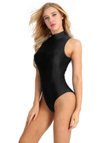 Sleeveless Turtleneck Black Monokini