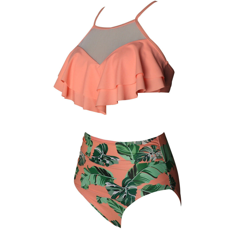 High Waisted Orange Bikini Set