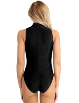 Sleeveless Turtleneck Black Monokini