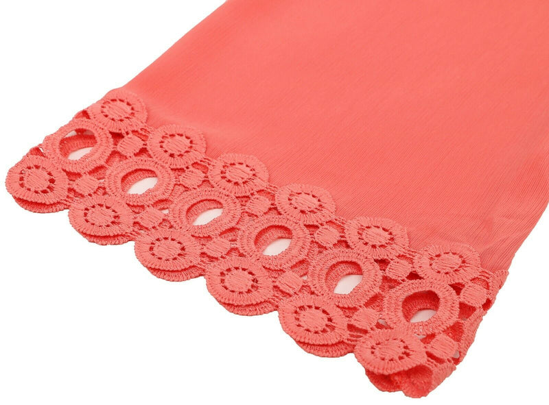 Crochet V-Neck Coral Cover Up