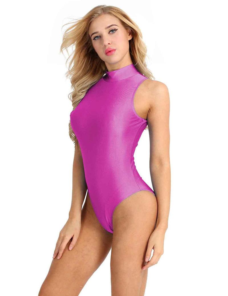 Sleeveless Turtleneck Rose Pink Monokini