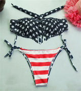 American Flag Fringed Bikini Set