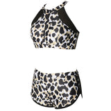 High Waisted Leopard Bikini Set