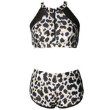 High Waisted Leopard Bikini Set