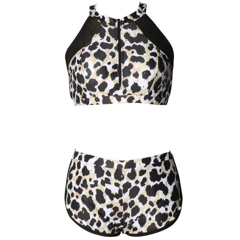 High Waisted Leopard Bikini Set