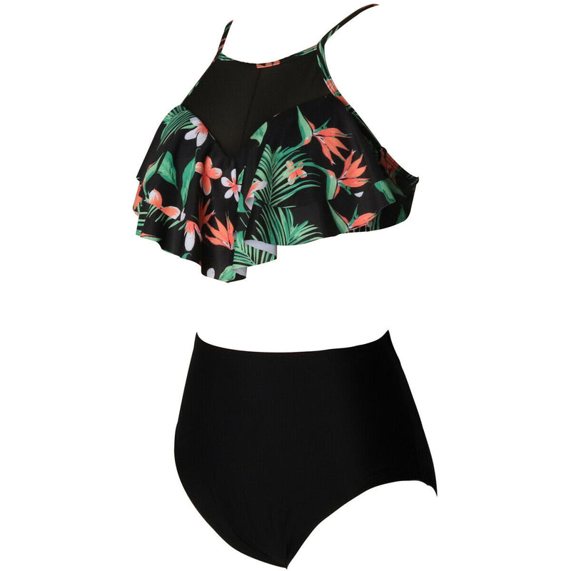 High Waisted Black Bikini Set