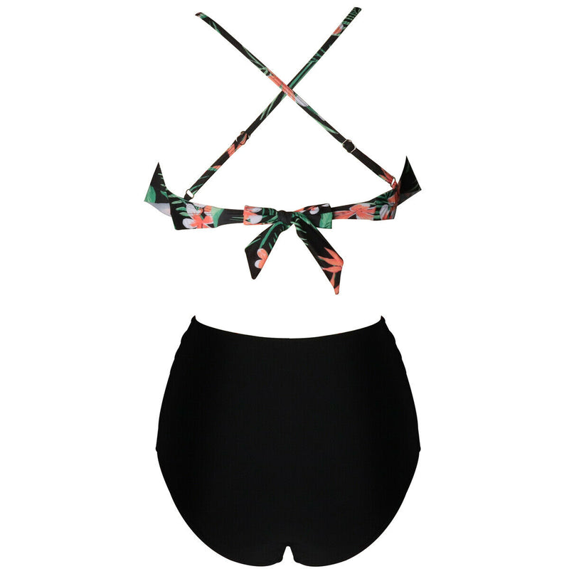 High Waisted Black Bikini Set