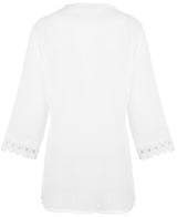 Crochet V-Neck White Cover Up