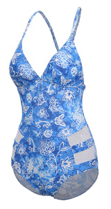 Printed Mesh Butterfly Monokini