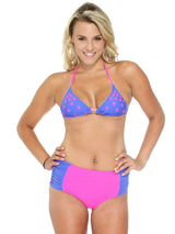 High Waist Pink/Blue Bikini Set