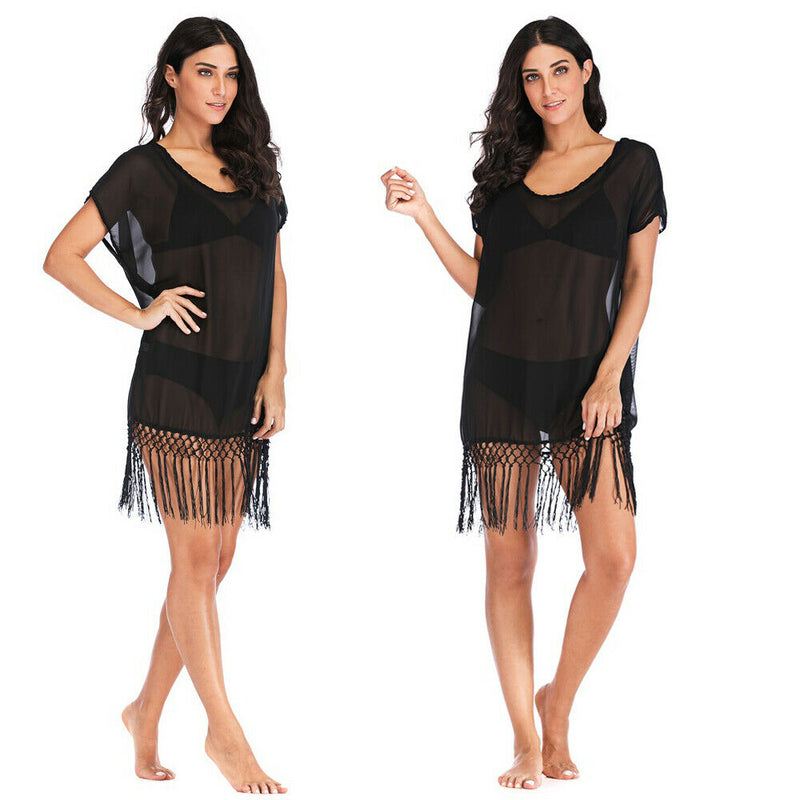 Summer Chiffon Black Cover Up