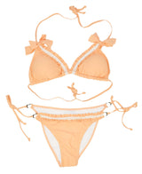 Orange Ruffled Bikini Set